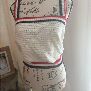 Blue Rain White and Red Camisole